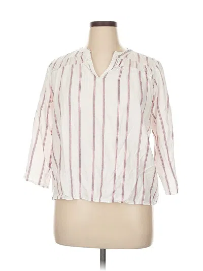 Pre-owned Splendid 3/4 Sleeve Button Down Shirt In White