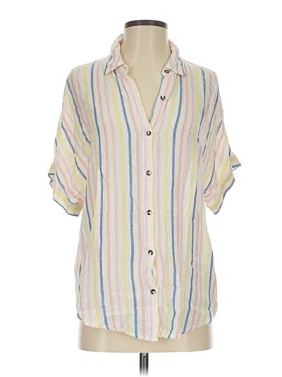 Pre-owned Splendid 3/4 Sleeve Button Down Shirt In White