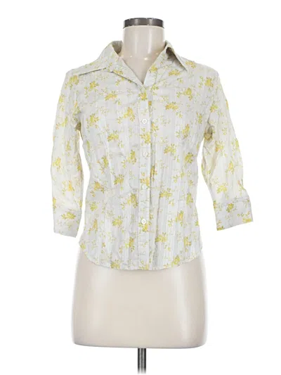 Pre-owned Splendid 3/4 Sleeve Button Down Shirt In Yellow