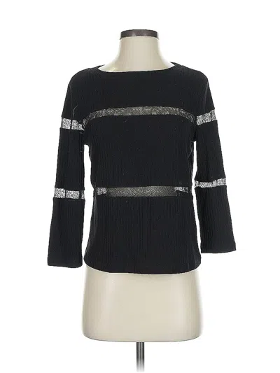 Pre-owned Splendid 3/4 Sleeve T-shirt In Black