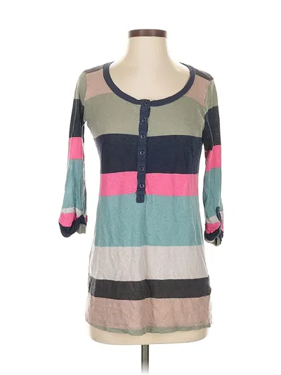 Pre-owned Splendid 3/4 Sleeve T-shirt In Blue