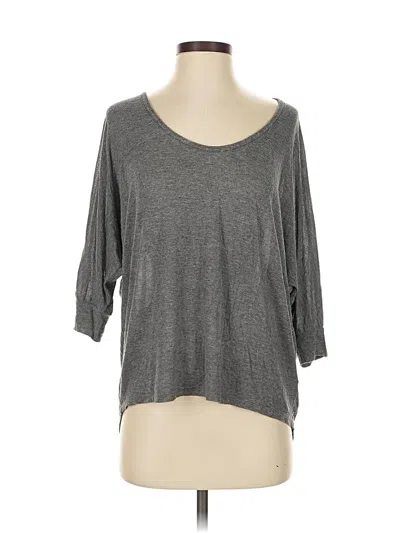 Pre-owned Splendid 3/4 Sleeve T-shirt In Gray