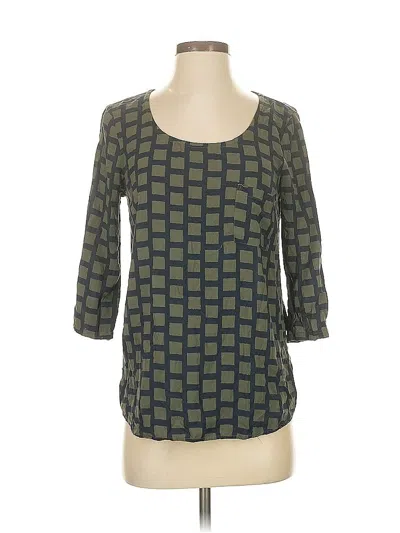 Pre-owned Splendid 3/4 Sleeve T-shirt In Green