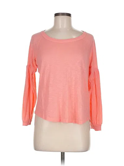 Pre-owned Splendid 3/4 Sleeve T-shirt In Orange