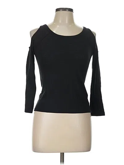 Pre-owned Splendid 3/4 Sleeve Top Black Cold Shoulder Neckline Tops