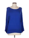 Splendid 3/4 Sleeve Top Blue Boatneck Tops In Blue