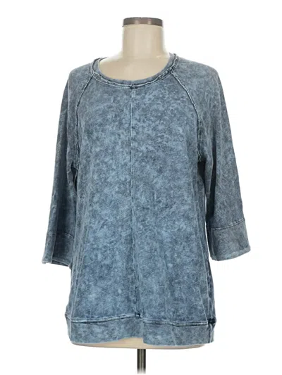 Pre-owned Splendid 3/4 Sleeve Top Blue Crew Neck Tops