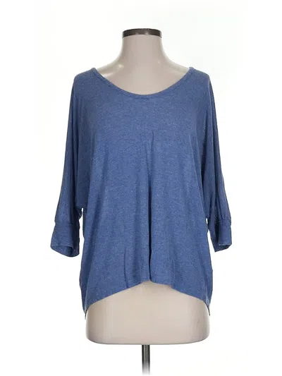 Pre-owned Splendid 3/4 Sleeve Top Blue Scoop Neck Tops