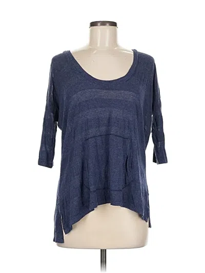 Pre-owned Splendid 3/4 Sleeve Top Blue Scoop Neck Tops