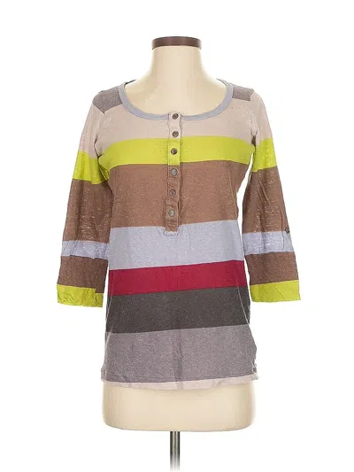 Pre-owned Splendid 3/4 Sleeve Top Brown Scoop Neck Tops