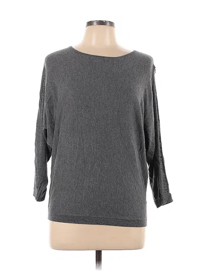 Pre-owned Splendid 3/4 Sleeve Top Gray Boatneck Tops