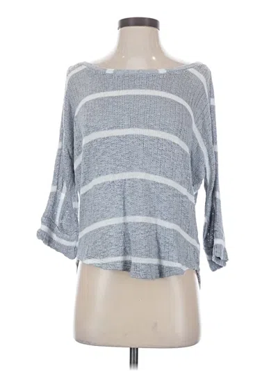 Pre-owned Splendid 3/4 Sleeve Top Gray Boatneck Tops