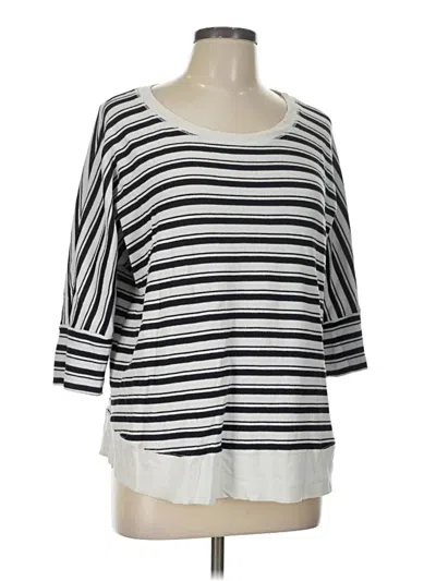 Pre-owned Splendid 3/4 Sleeve Top Gray Boatneck Tops