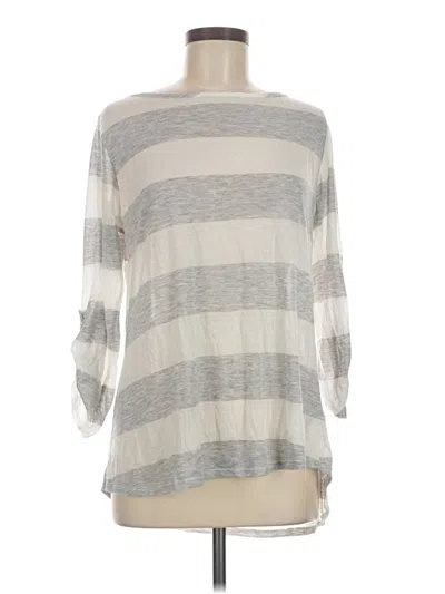 Pre-owned Splendid 3/4 Sleeve Top Gray Boatneck Tops