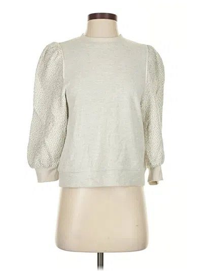 Pre-owned Splendid 3/4 Sleeve Top Silver Turtleneck Tops