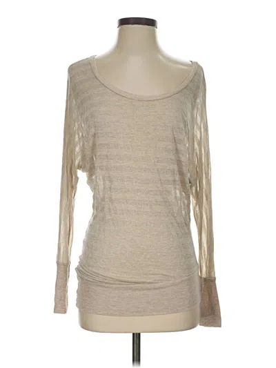 Pre-owned Splendid 3/4 Sleeve Top Tan Scoop Neck Tops