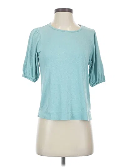 Pre-owned Splendid 3/4 Sleeve Top Teal Boatneck Tops In Blue