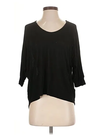 Pre-owned Splendid 3/4 Sleeve T-shirt In Black