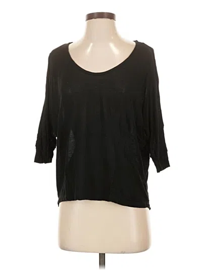 Pre-owned Splendid 3/4 Sleeve T-shirt In Black