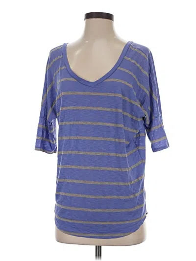 Pre-owned Splendid 3/4 Sleeve T-shirt In Blue