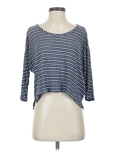 Pre-owned Splendid 3/4 Sleeve T-shirt In Blue