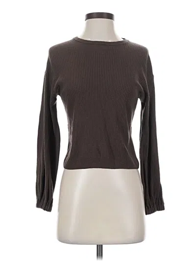 Pre-owned Splendid 3/4 Sleeve T-shirt In Brown