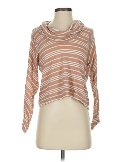Pre-owned Splendid 3/4 Sleeve T-shirt In Brown