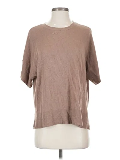 Pre-owned Splendid 3/4 Sleeve T-shirt In Brown