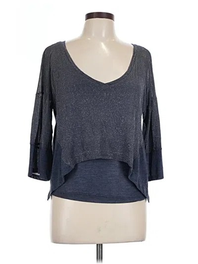 Pre-owned Splendid 3/4 Sleeve T-shirt In Gray