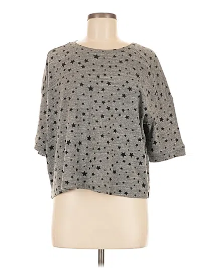 Pre-owned Splendid 3/4 Sleeve T-shirt In Gray