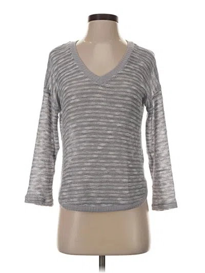 Pre-owned Splendid 3/4 Sleeve T-shirt In Gray