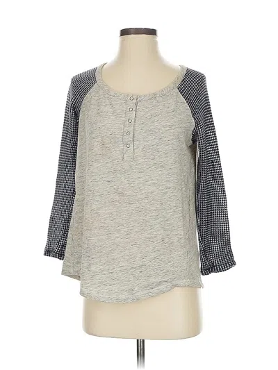 Pre-owned Splendid 3/4 Sleeve T-shirt In Gray