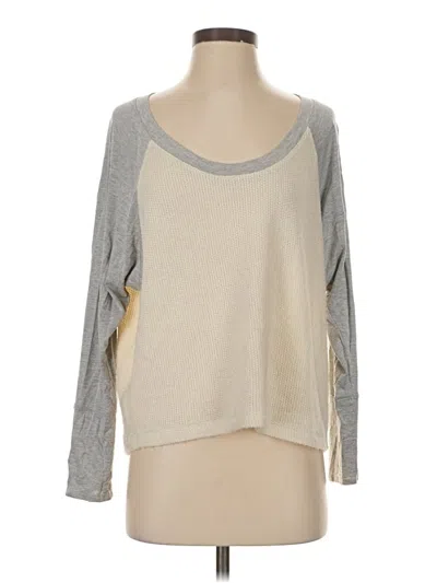 Pre-owned Splendid 3/4 Sleeve T-shirt In Gray