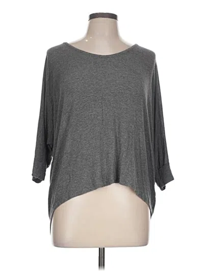 Pre-owned Splendid 3/4 Sleeve T-shirt In Gray