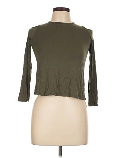 Pre-owned Splendid 3/4 Sleeve T-shirt In Green