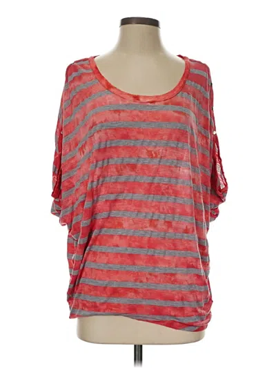 Pre-owned Splendid 3/4 Sleeve T-shirt In Red