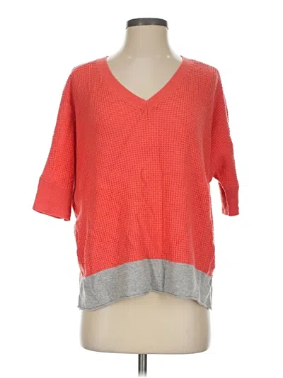 Pre-owned Splendid 3/4 Sleeve T-shirt In Red