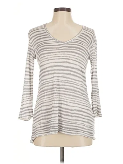 Pre-owned Splendid 3/4 Sleeve T-shirt In Silver