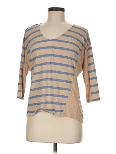 Pre-owned Splendid 3/4 Sleeve T-shirt In Tan