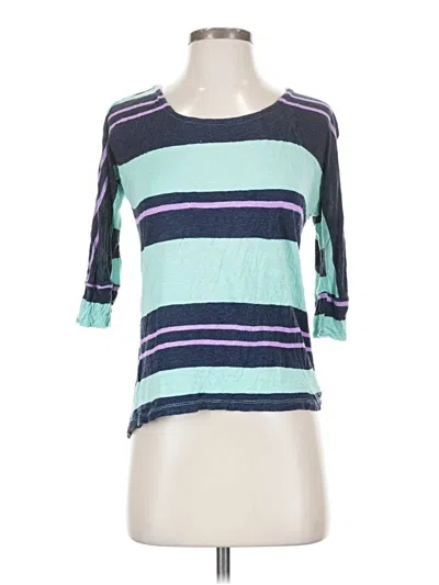 Pre-owned Splendid 3/4 Sleeve T-shirt In Teal