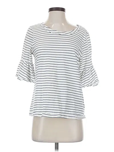 Pre-owned Splendid 3/4 Sleeve T-shirt In White