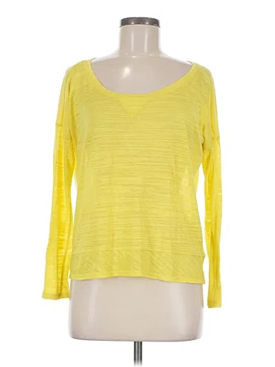 Pre-owned Splendid 3/4 Sleeve T-shirt In Yellow