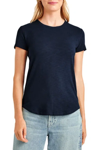 Splendid Abbie Cotton Blend Slub Jersey T-shirt In Navy