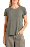 Splendid Abbie Cotton Blend Slub Jersey T-shirt In Soft Vintage Olive Branch