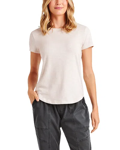 Splendid Abbie Slub Crewneck Tee In Oat Heather