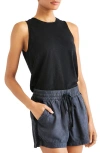 Splendid Curve Hem Tank In Black