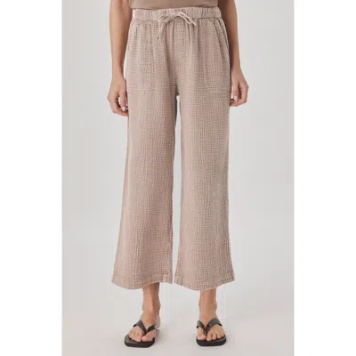 Splendid Adele Cotton Gauze Drawstring Pants In Neutral