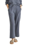 Splendid Adele Cotton Gauze Drawstring Pants In Washed Ash Navy