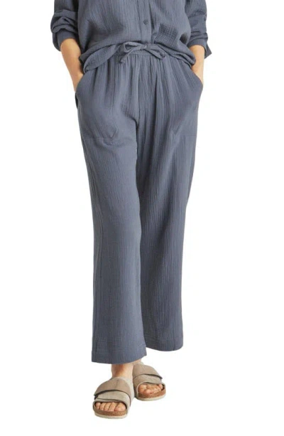 Splendid Adele Cotton Gauze Drawstring Pants In Washed Ash Navy