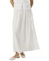 Splendid Melanie Tiered Drawstring Maxi Skirt In White